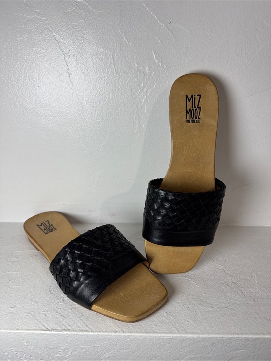 Miz Mooz Shoes - Miz Mooz Pluck black woven leather sandals 41/9.5